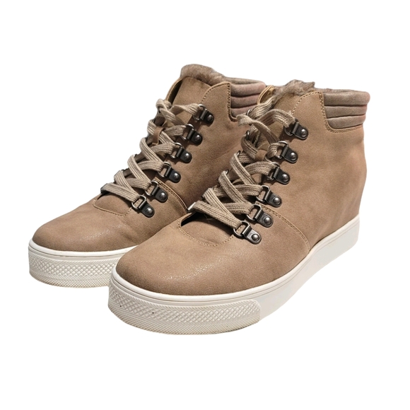 MADELINE girl Womens Yolo Tan Suede Wedge Sneaker - Picture 3 of 10